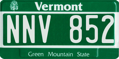 VT license plate NNV852