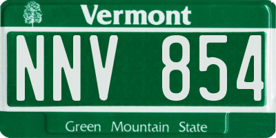 VT license plate NNV854