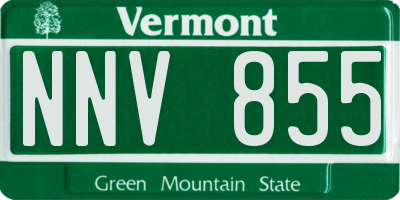 VT license plate NNV855