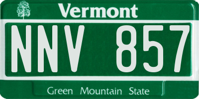 VT license plate NNV857