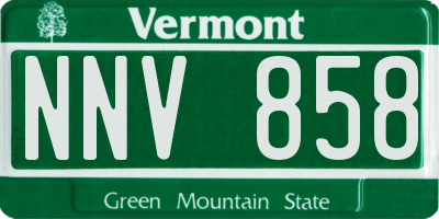 VT license plate NNV858
