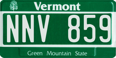 VT license plate NNV859