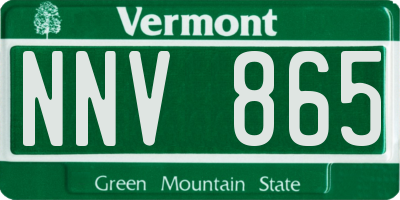 VT license plate NNV865