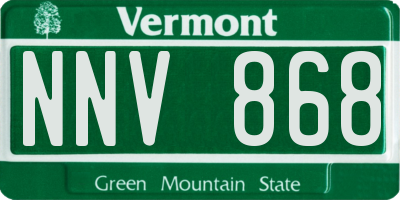 VT license plate NNV868