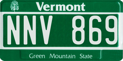 VT license plate NNV869