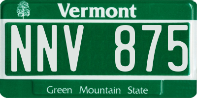 VT license plate NNV875