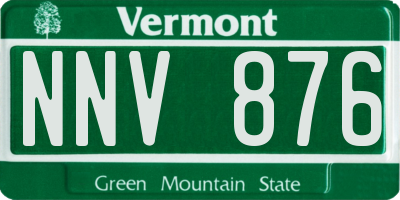 VT license plate NNV876