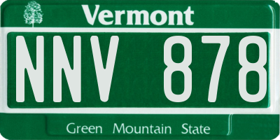 VT license plate NNV878