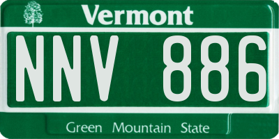 VT license plate NNV886