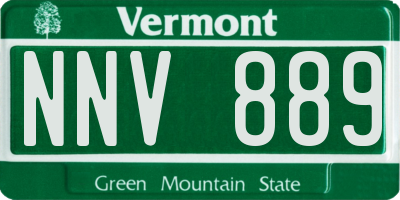 VT license plate NNV889