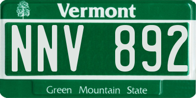 VT license plate NNV892