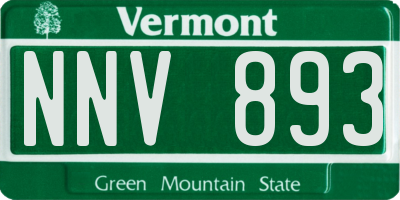 VT license plate NNV893