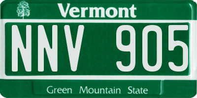 VT license plate NNV905