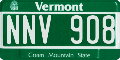VT license plate NNV908
