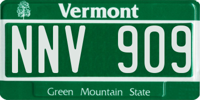 VT license plate NNV909