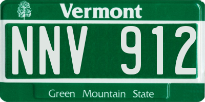 VT license plate NNV912