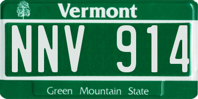 VT license plate NNV914