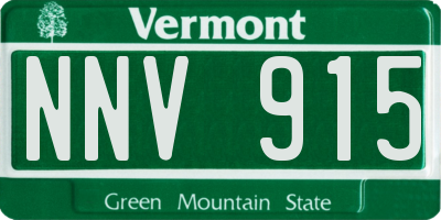 VT license plate NNV915