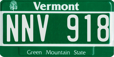 VT license plate NNV918