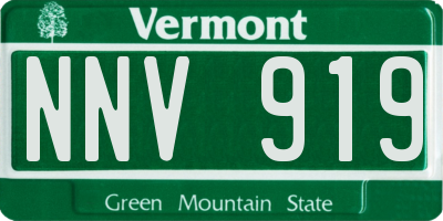 VT license plate NNV919