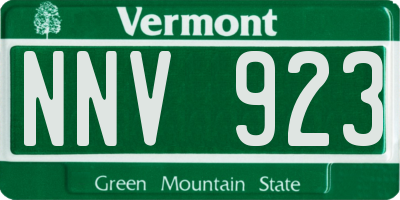 VT license plate NNV923