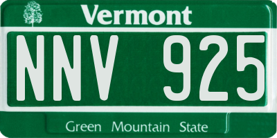 VT license plate NNV925