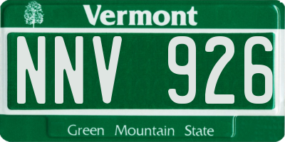 VT license plate NNV926