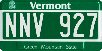 VT license plate NNV927