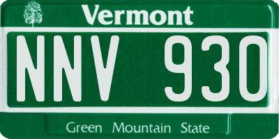 VT license plate NNV930