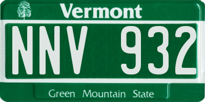 VT license plate NNV932
