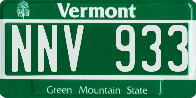 VT license plate NNV933