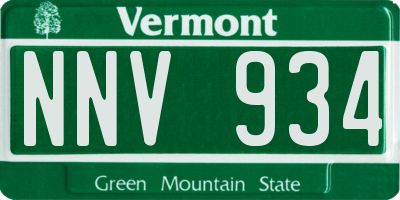 VT license plate NNV934