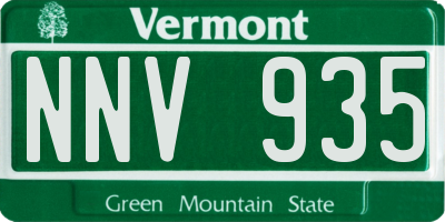 VT license plate NNV935
