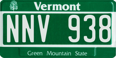 VT license plate NNV938