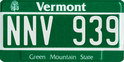 VT license plate NNV939