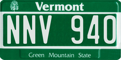 VT license plate NNV940
