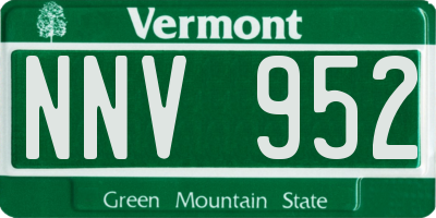 VT license plate NNV952