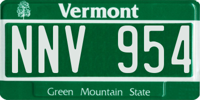 VT license plate NNV954