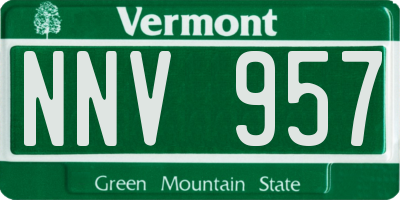 VT license plate NNV957