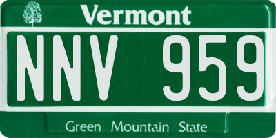 VT license plate NNV959