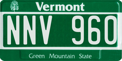 VT license plate NNV960