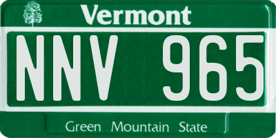 VT license plate NNV965