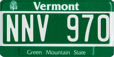 VT license plate NNV970