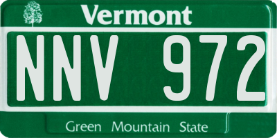 VT license plate NNV972