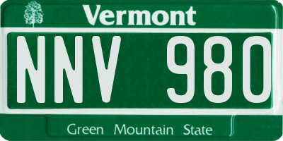 VT license plate NNV980