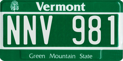 VT license plate NNV981