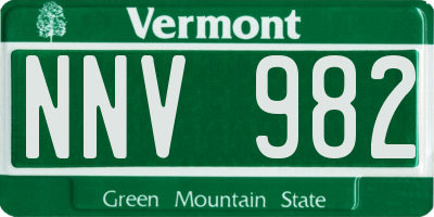 VT license plate NNV982