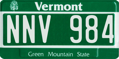 VT license plate NNV984