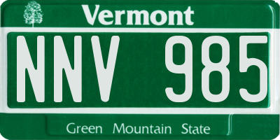 VT license plate NNV985
