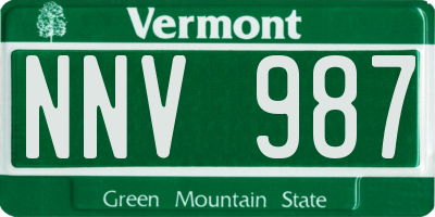 VT license plate NNV987